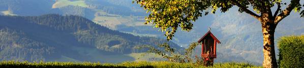Haus Maria Lindenberg Außenanlage mit Ausblick ins Tal